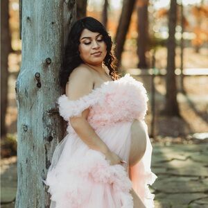 Elegant Pink Maternity Gown